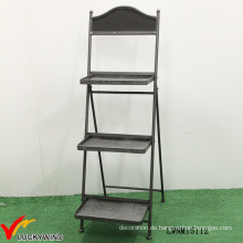 Retro industrielles 3 Tier dekoratives Metall Faltbares Regal